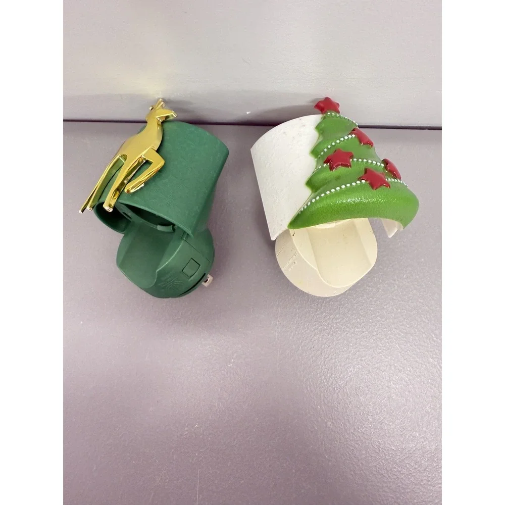 Lot Of 2 Yankee Candle Scent Plug Diffuser Holiday Christmas Gold‎ Deer Tree #16